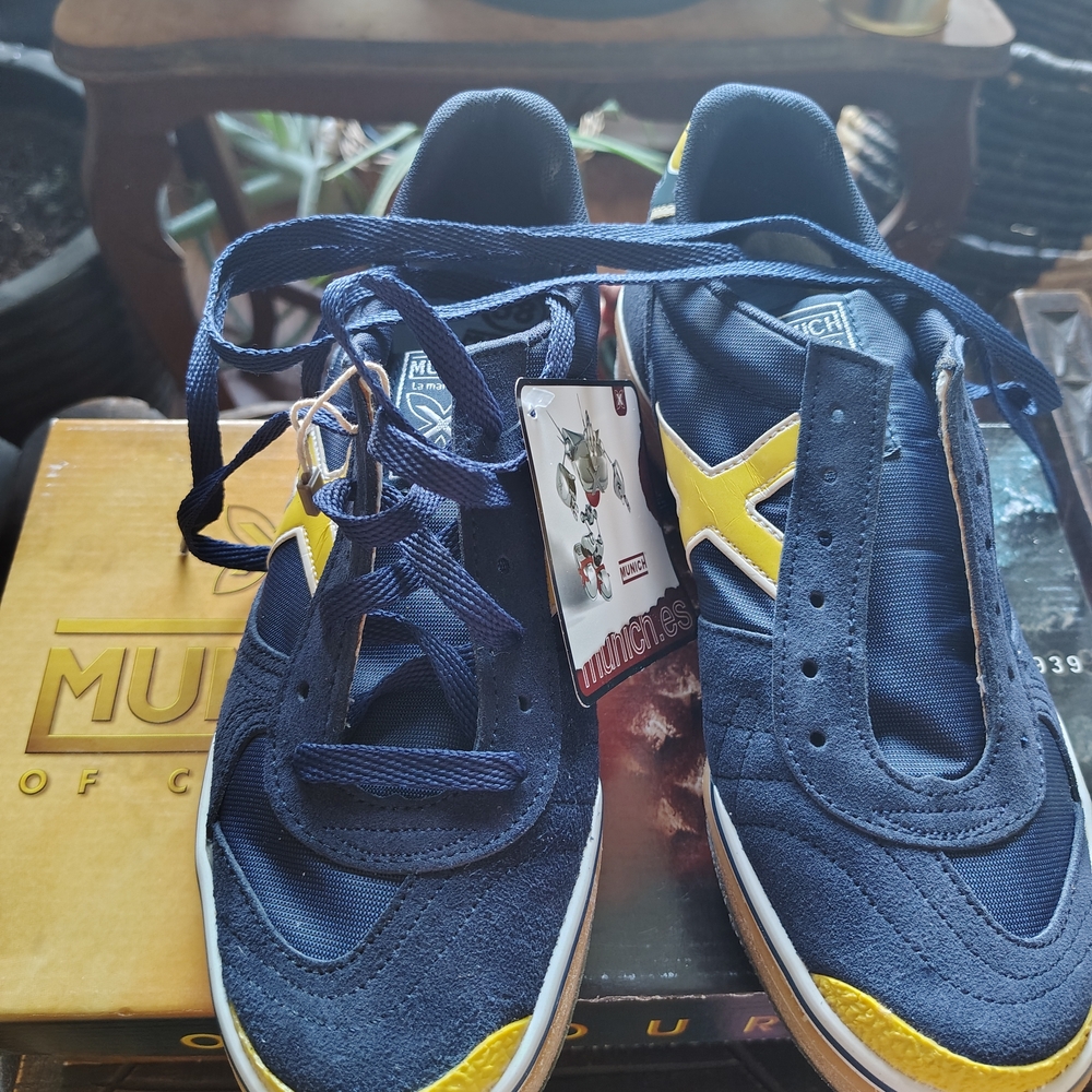 Navy and Yellow Women's Sneakers